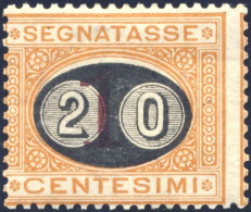 1890-Italia (MLH=*) Segnatasse 20c.su 1c.con Leggera TL (light Hinge) Mascherine - Strafport