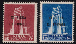 1937-Libia (MNH=**) Serie 2 Valori 11°Fiera Di Tripoli (142/3) - Libya