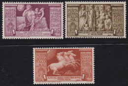 1937-Italia (MLH=*) Posta Aerea 3 Valori Bimillenario Augusteo (106/89 - Nuevos