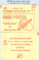 FRANCE - Carnet Conf. 6 - 0f80 Béquet Rouge Sans Barres Pho - YT 1816 C5 / Maury 399 - Modernos : 1959-…