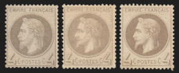 N°27B, En 3 Nuances De Couleur, Lauré, 4c Gris, Neufs (*) Sans Gomme - TB - 1863-1870 Napoléon III Con Laureles