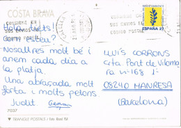 55683. Postal CALELLA De PALAFRUGELL (Gerona) 1992. Vista De Costa Brava - Lettres & Documents