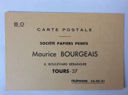 Maurice BOURGEAIS, Société Papiers Peints, 6 Boulevard Béranger, Tours - Années 1960 - Autres & Non Classés