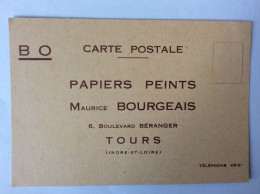 Maurice BOURGEAIS, Papiers Peints, 6 Boulevard Béranger, Tours - Autres & Non Classés