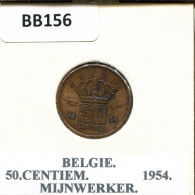 50 CENTIMES 1954 DUTCH Text BELGIQUE BELGIUM Pièce #BB156.F.A - 50 Centimes