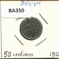 50 CENTIMES 1928 Französisch Text BELGIEN BELGIUM Münze #BA350.D.A - 50 Cents