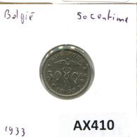 50 CENTIMES 1933 BÉLGICA BELGIUM Moneda FRENCH Text #AX410.E.A - 50 Centimes