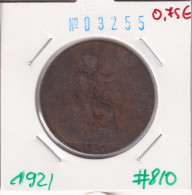 Great Britain 1 Penny 1921  Km#810 - D. 1 Penny