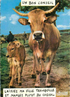 Animaux - Vaches - Carte à Message Humoristique - Veau - CPM - Voir Scans Recto-Verso - Cows