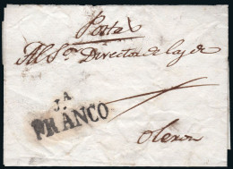 Huesca - Prefilatelia - Jaca PE 8 - 1832 - Carta A "Director De La Poste - Oloron" - ...-1850 Prefilatelia