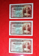 TRIO BILLETES ESPAÑA 10 PESETAS 1935 SIN CIRCULAR SC / UNCIRCULATED UNC SPAIN BANKNOTE LOT *COMPRAS MULTIPLES CONSULTAR* - 10 Pesetas