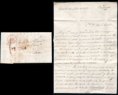 Huesca - Prefilatelia - Jaca PE 8R - 1839 - Carta Fechada En Canfranc A Francia - ...-1850 Prefilatelia