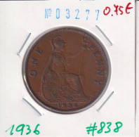 Great Britain 1 Penny 1936  Km#838 - D. 1 Penny