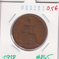 Great Britain 1 Penny 1938  Km#845 - D. 1 Penny