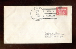 USA - 1935, Brief Mit Stempel "U.S.S. AYLWIN/BREMEN GERMANY" (A2500) - Lettres & Documents