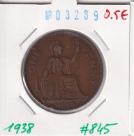 Great Britain 1 Penny 1938  Km#845 - D. 1 Penny