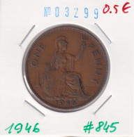 Great Britain 1 Penny 1946  Km#845 - D. 1 Penny