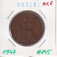 Great Britain 1 Penny 1947  Km#845 - D. 1 Penny