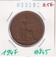 Great Britain 1 Penny 1947  Km#845 - D. 1 Penny