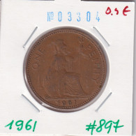 Great Britain 1 Penny 1961  Km#897 - D. 1 Penny