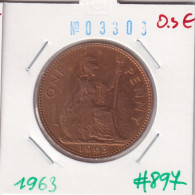 Great Britain 1 Penny 1963  Km#897 - D. 1 Penny