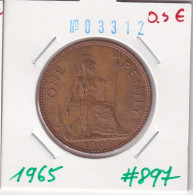 Great Britain 1 Penny 1965  Km#897 - D. 1 Penny