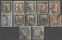 Libia Libya Italy Colony Pitorica Pictorial Set 1921 P.14 WMK Corona - Cpl 12v Set In VFU Condition - Libya