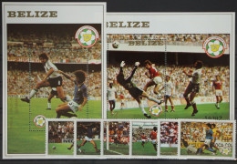 Belize 688-693 Und Block 55-56 Postfrisch Fußball #GC476 - Belize (1973-...)