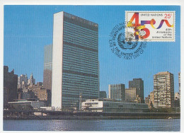 Maximum Card United Nations New York 1990 UN 45th Anniversary - ONU