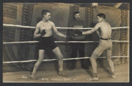 CPA Photo RPPC Boxe Boxeur Boxing Non Circulé Combat Match Leboucher Riley - Boxe