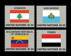 United Nations (New York) 2024 Mih. 1908/11 State Flags. Lebanon. San Marino. Venezuela. Yemen MNH ** - Ongebruikt