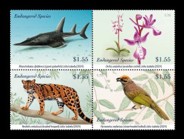 United Nations (New York) 2024 Mih. 1912/15 Flora And Fauna. Guitarfish. Orchid. Leopard. Bird. Bulbul MNH ** - Ongebruikt