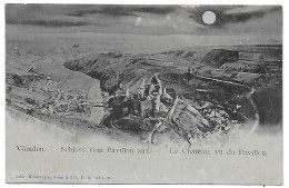 CPA Vianden, Schloss Vom Pavillon Aus. Le Château, Vu De Pavillon (small Damage On Top) - Vianden