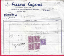 CINQUE MARCHE DA BOLLO (IMPOSTA ENTRATA) SU FATTURA RADIO - MANTOVA *30.11.43* - Revenue Stamps