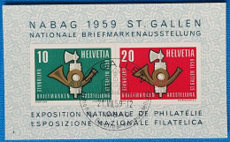 1959 Zu W 38 / Mi Bl 16 NABAG ST GALLEN Obl. ST GALLEN NABAG 21.8.59 Voir Description - Bloques & Hojas