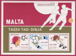 Malta Block 9 Postfrisch, Fußballweltmeisterschaft In Mexiko - 1986 – Mexico