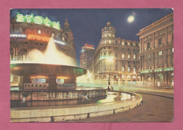 Genova Di Notte. Piazza De Ferrari- Standard Size, Divided Back, Ed. AGEP N° 4. Cancelled And Mailed To Molfetta- - Genova (Genoa)