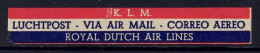 Pays-Bas // Nederland // Poste Aérienne Vignette KLM Neuve ** MNH - Airmail