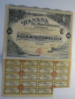 Banana Du Rio Grande Nicaragua 1914  , Action De 100 Francs Au Porteur - Agriculture