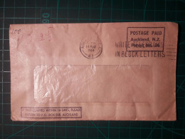 NOUVELLE ZÉLANDE. Petite Enveloppe Circulant Avec "Postage Paid" Et Cachet De La Poste Spécial Dans Les Années 1960. - Usados