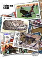 Guinea Bissau 2023, WWF On Stamp, Wild Cats, Snake, Birds Of Prey, BF - Adler & Greifvögel