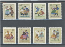 POLOGNE -FOLKLORE -COSTUMES REGIONAUX N°1801 /1808 N** SERIE COMPLETE  -1969- - Neufs