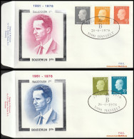 België 1976 - Mi:1863/1865, Yv:1806/1810, OBP:1811/1815, Fdc - O - Koning Boudewijn  - 1971-1980