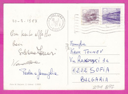 294897 / Yugoslavia Ljubljana (Slovenia) Poet Monument France Prešeren PC 1987 USED 50+100(Din) Train Railway Post Bus - Covers & Documents