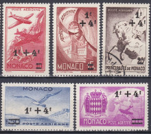 Monaco 1945 Poste Aérienne MH Et 1 Oblitéré Timbres De 1942 Surchargés (A19) - Poste Aérienne
