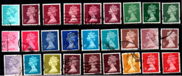 *** UK, GB, Great Britain, Used,  Queen Elizabeth, 70 Stamps, Colors, Phosfor - Other & Unclassified