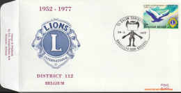 België 1977 - Mi:1901, Yv:1843, OBP:1849, Fdc - O - Lions Club  - 1971-1980