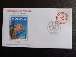 Monaco 2024 20 Years Of Fight Aids Living With HIV Prevention Campaigns 1v FDC PJ - Unused Stamps