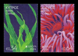 Cyprus 2024 Mih. 1523/24 Europa. Underwater Fauna And Flora. Algae And Sea Anemone MNH ** - Nuevos