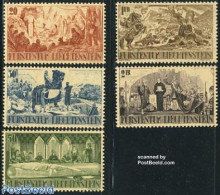 Liechtenstein 1942 Land Dividing 5v, Unused (hinged), History - Nature - History - Horses - Unused Stamps